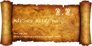 Müncz Miléna névjegykártya